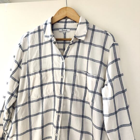 Madewell Sunday Flannel Botton Down Shirt Sz L - Picture 2 of 5